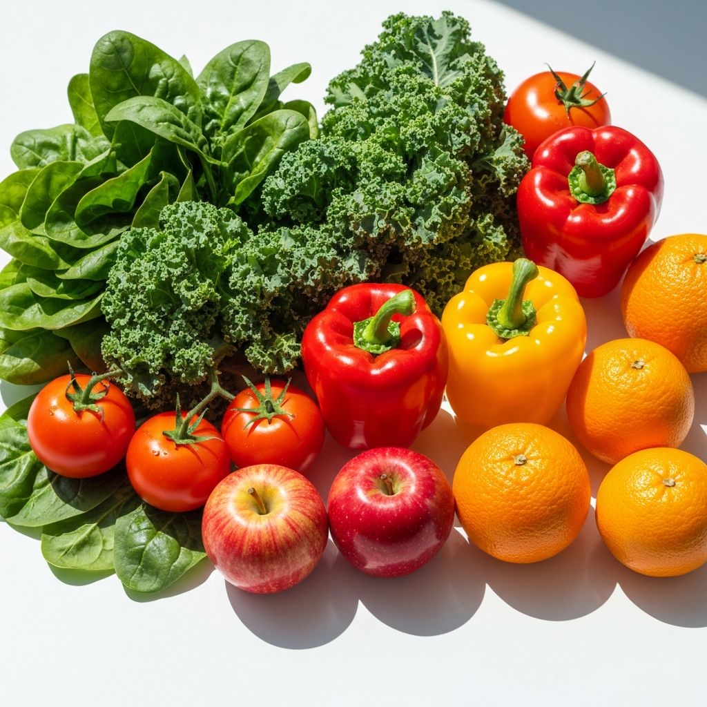 Fresh healthy vegetables and fruits